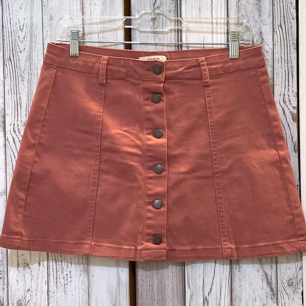 Mini jeans skirt, pink nude